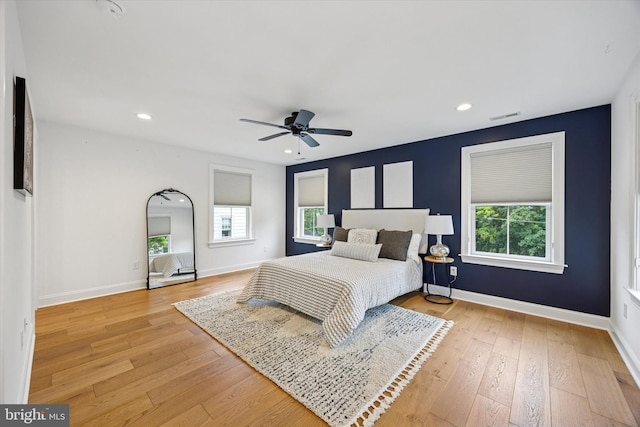 17 W Redman Ave, Haddonfield, NJ 08033 - bedroom featuring multiple windows, light wood-style flooring, baseboards, and recessed lighting
