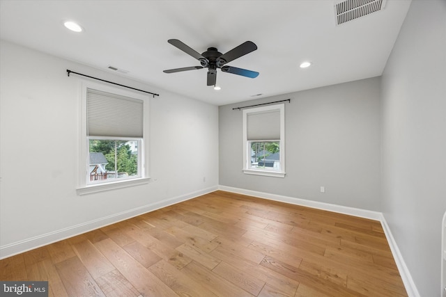 17 W Redman Ave, Haddonfield, NJ 08033 - unfurnished room with light wood-style flooring, baseboards, a ceiling fan, and recessed lighting