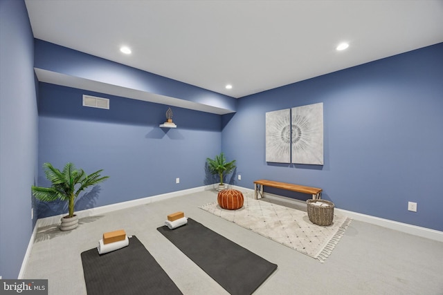 17 W Redman Ave, Haddonfield, NJ 08033 - exercise room featuring carpet flooring, recessed lighting, and baseboards
