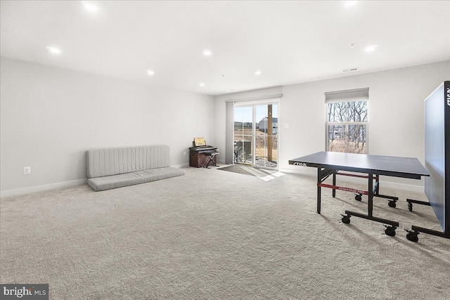 6034 Goshawk St, New Market, MD 21774 - recreation room with carpet floors, recessed lighting, and baseboards