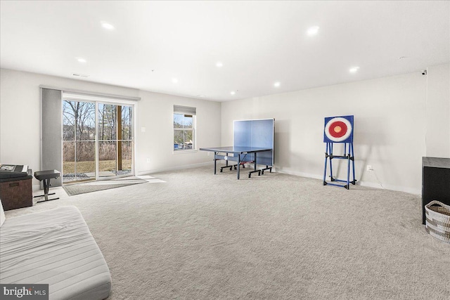 6034 Goshawk St, New Market, MD 21774 - recreation room with carpet, baseboards, and recessed lighting