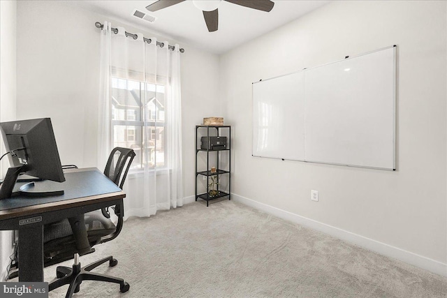 6034 Goshawk St, New Market, MD 21774 - carpeted office with ceiling fan and baseboards