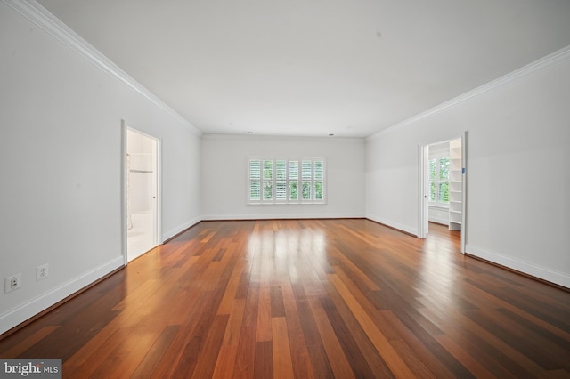 43582 Old Kinderhook Dr, Ashburn, VA 20147 - spare room with hardwood / wood-style floors, ornamental molding, and baseboards
