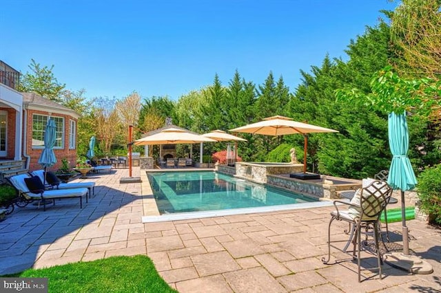 43582 Old Kinderhook Dr, Ashburn, VA 20147 - view of pool featuring a patio and a pool with connected hot tub