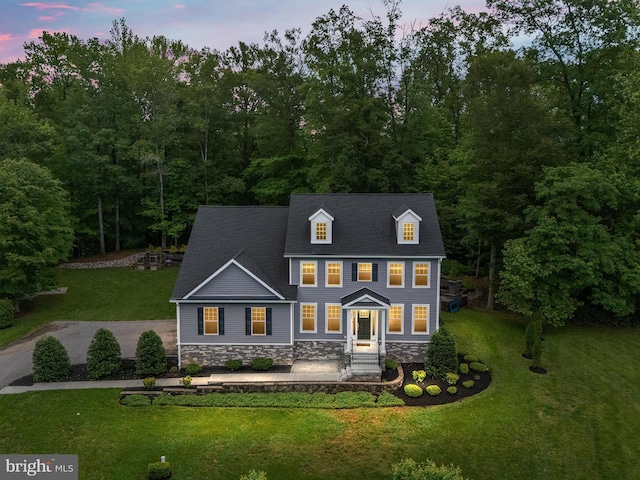 521 Teak Rd, Crownsville, MD 21032 - view of front of property featuring stone siding and a front yard