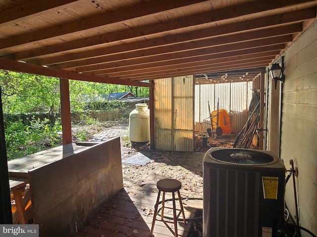 3450 Middle Ridge Rd, Newport, PA 17074 - wooden terrace with central air condition unit