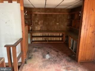 5573 Rte 9, Tuckerton, NJ 08087 - below grade area featuring a drop ceiling and wooden walls