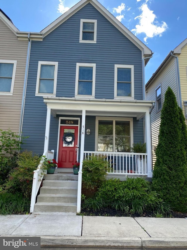 view of front of home featuring covered porch