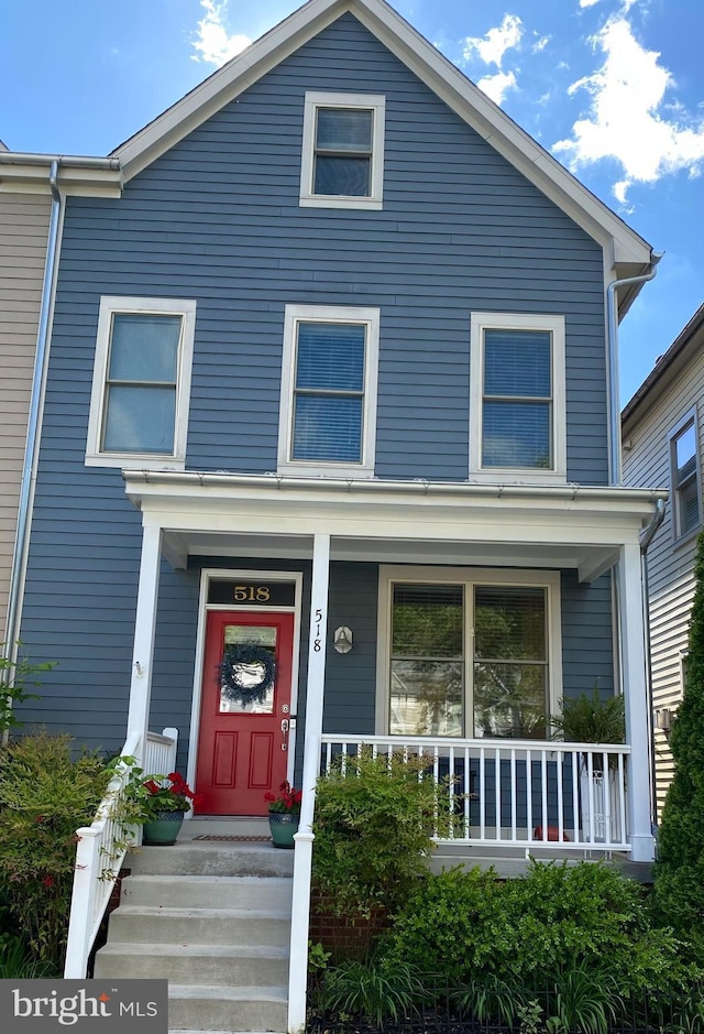 view of front of house with covered porch