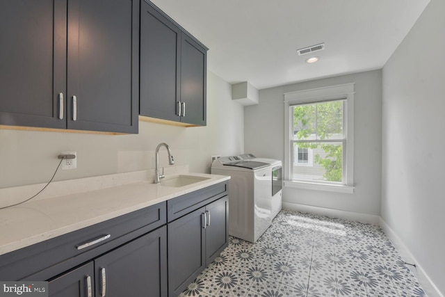 302 Jade Ct NW, Vienna, VA 22180 - laundry room featuring washing machine and dryer, cabinet space, baseboards, and recessed lighting