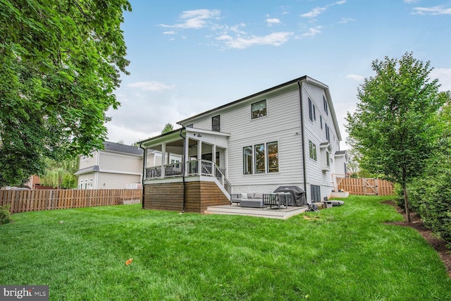 302 Jade Ct NW, Vienna, VA 22180 - back of house with an outdoor hangout area, stairway, and a patio