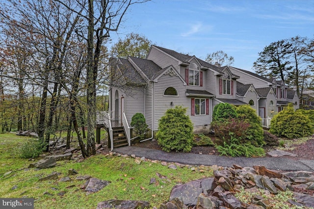 view of front of property with a chimney