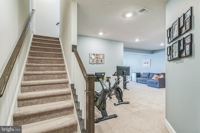 718 Quarry Point Rd, Malvern, PA 19355 - stairway with carpet flooring and recessed lighting