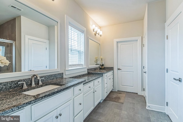 718 Quarry Point Rd, Malvern, PA 19355 - bathroom with a shower stall and double vanity
