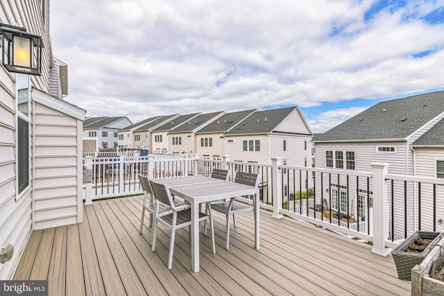 718 Quarry Point Rd, Malvern, PA 19355 - wooden terrace with a residential view and outdoor dining area