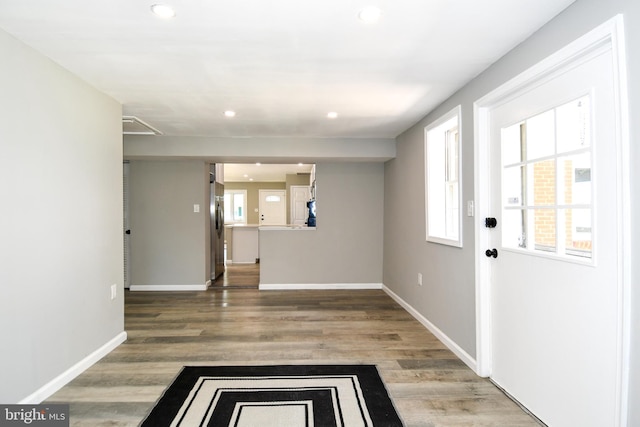 1210 Lindsay Rd, Oxon Hill, MD 20745 - foyer with baseboards, recessed lighting, and wood finished floors