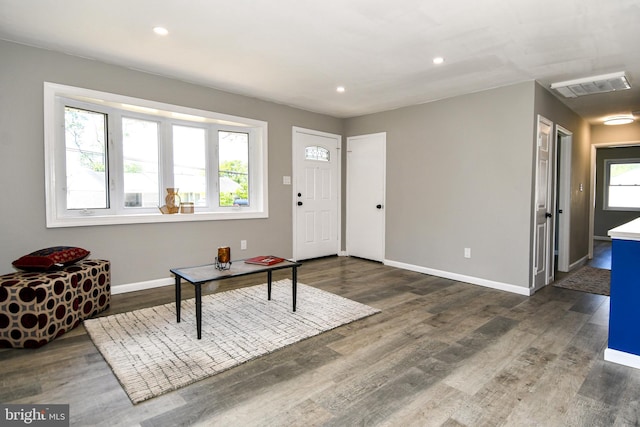 1210 Lindsay Rd, Oxon Hill, MD 20745 - entryway featuring dark wood-type flooring, baseboards, and recessed lighting