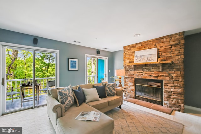1233 Boucher Ave, Annapolis, MD 21403 - living room with a stone fireplace