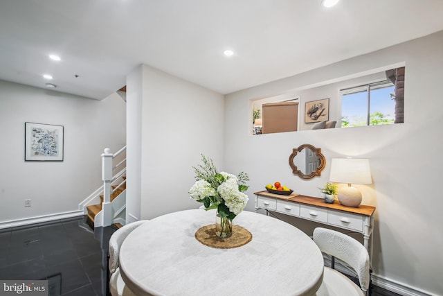 1233 Boucher Ave, Annapolis, MD 21403 - dining area featuring recessed lighting, stairs, and baseboards