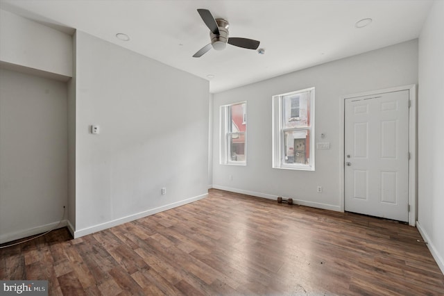 2214 N Cleveland St, Philadelphia, PA 19132 - unfurnished bedroom with wood finished floors, baseboards, and ceiling fan