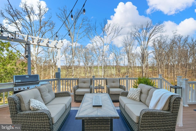 4108 Brushfield Dr, Frederick, MD 21704 - wooden terrace featuring an outdoor living space