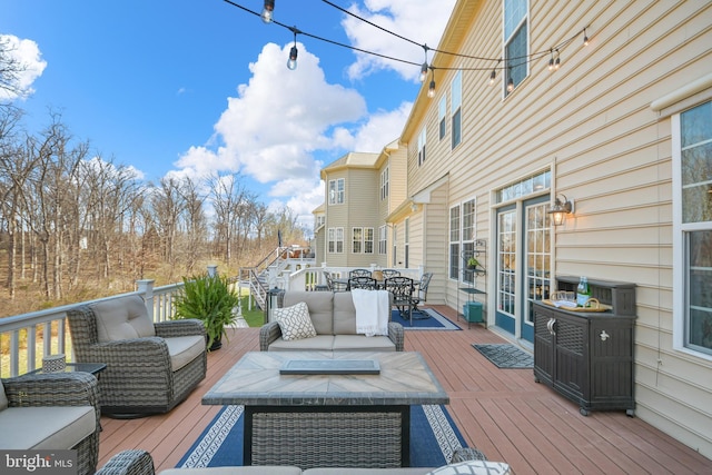 4108 Brushfield Dr, Frederick, MD 21704 - wooden terrace featuring outdoor dining area