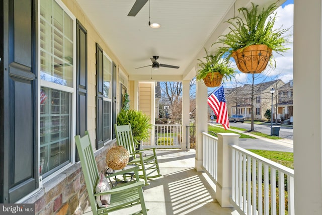 4108 Brushfield Dr, Frederick, MD 21704 - balcony featuring a porch and ceiling fan