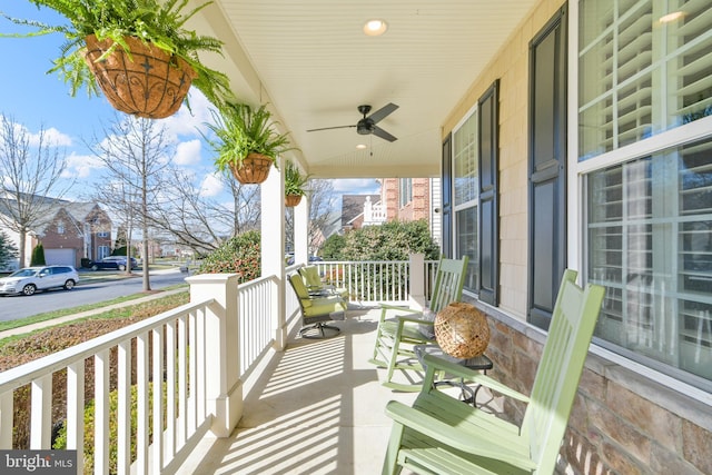 4108 Brushfield Dr, Frederick, MD 21704 - balcony featuring a porch and a ceiling fan
