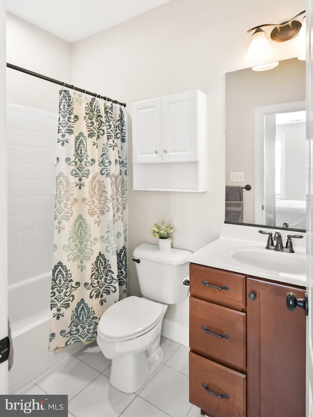 4108 Brushfield Dr, Frederick, MD 21704 - full bath featuring toilet, tile patterned flooring, vanity, and shower / tub combo
