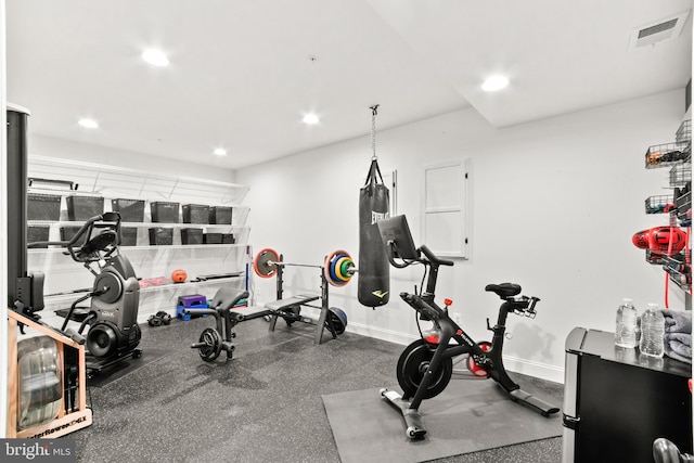 4108 Brushfield Dr, Frederick, MD 21704 - exercise area featuring recessed lighting and baseboards