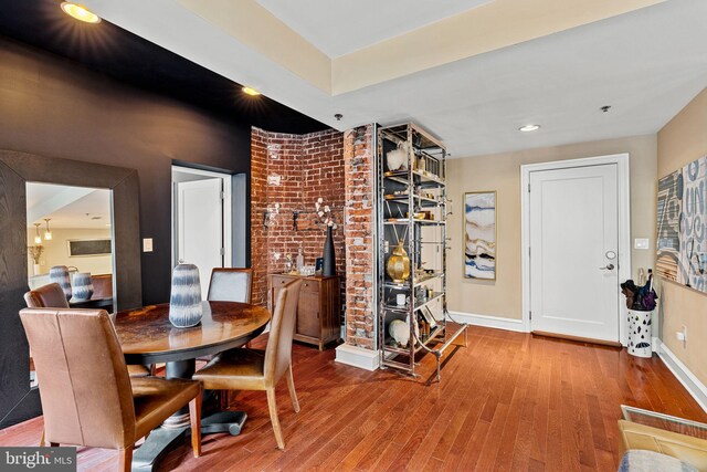 1811 Chestnut St Unit 405, Philadelphia, PA 19103 - dining space with wood-type flooring, baseboards, and recessed lighting