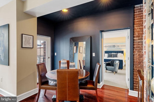 1811 Chestnut St Unit 405, Philadelphia, PA 19103 - dining space with baseboards, wood finished floors, and recessed lighting