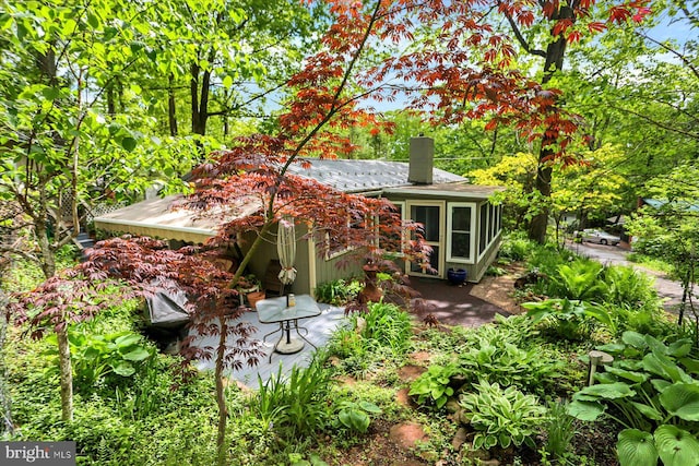 5538 Turkey Rd, Fort Loudon, PA 17224 - back of house featuring a chimney and a patio