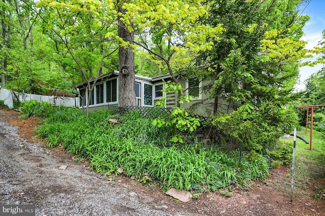 5538 Turkey Rd, Fort Loudon, PA 17224 - view of side of property featuring fence and a sunroom