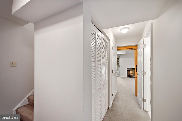 146 Connery Ter SW, Leesburg, VA 20175 - hall with light carpet, baseboards, and stairs