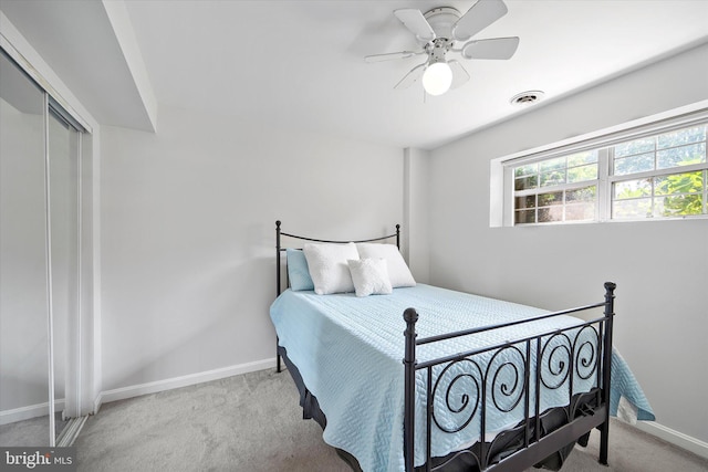 146 Connery Ter SW, Leesburg, VA 20175 - bedroom with carpet flooring, baseboards, a closet, and ceiling fan