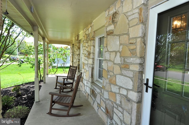 view of patio with a porch