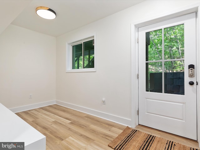 139 Laura Ct, Basye, VA 22810 - doorway to outside featuring light wood finished floors and baseboards