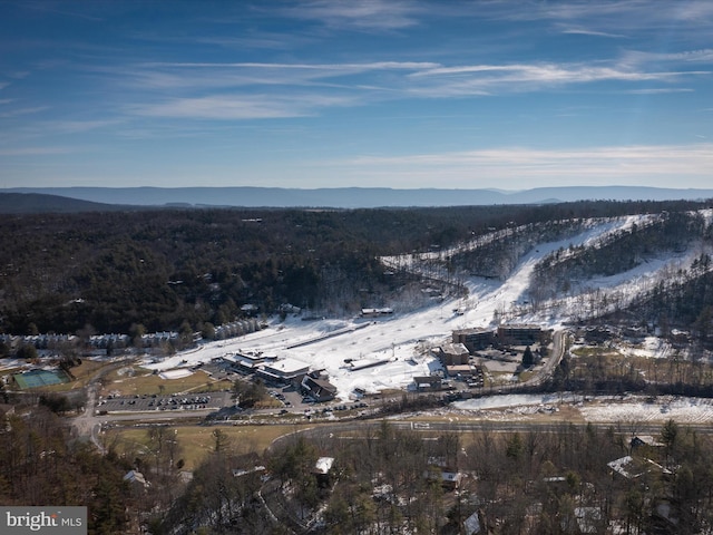 139 Laura Ct, Basye, VA 22810 - aerial view of property's location with a mountainous background and a heavily wooded area