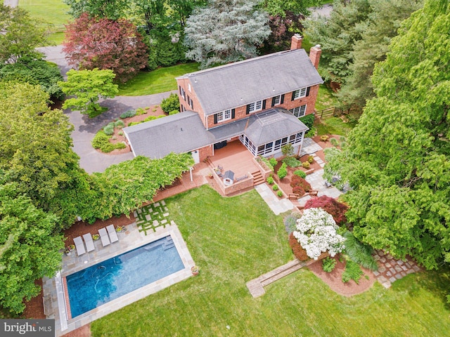 11013 Homeplace Ln, Potomac, MD 20854 - aerial view of property and surrounding area with a pool