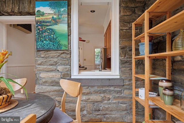 interior space featuring a wall mounted AC