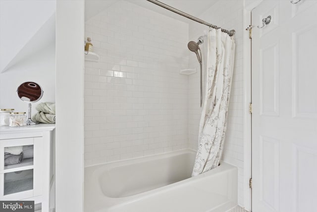 full bathroom with shower / bath combo