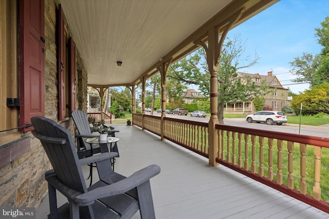 deck with a porch