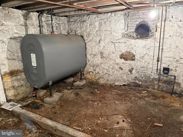 unfinished below grade area with heating fuel