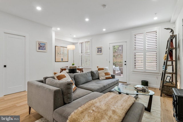 1440 Oak St NW Unit 1, Washington, DC 20010 - living room with light wood-style floors and recessed lighting