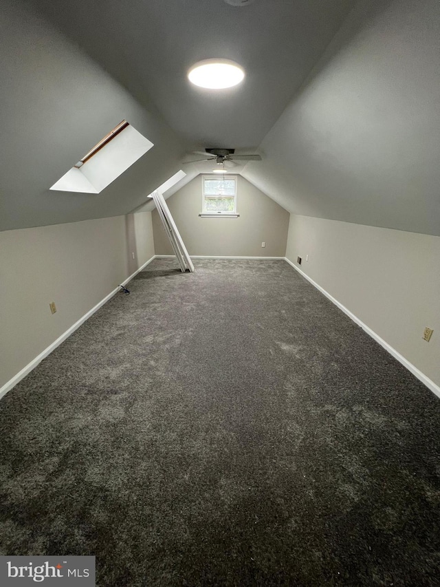 41 N Clinton Ave, Maple Shade, NJ 08052 - additional living space with a skylight, lofted ceiling, and carpet