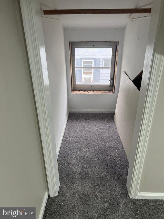 41 N Clinton Ave, Maple Shade, NJ 08052 - carpeted spare room with baseboards and beam ceiling