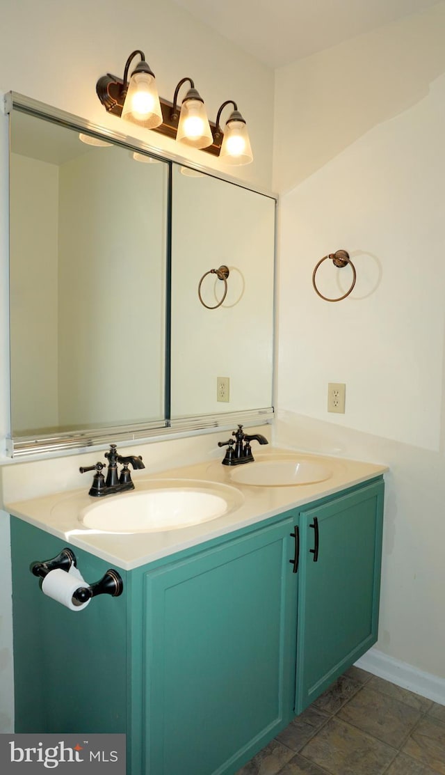 bathroom with double vanity
