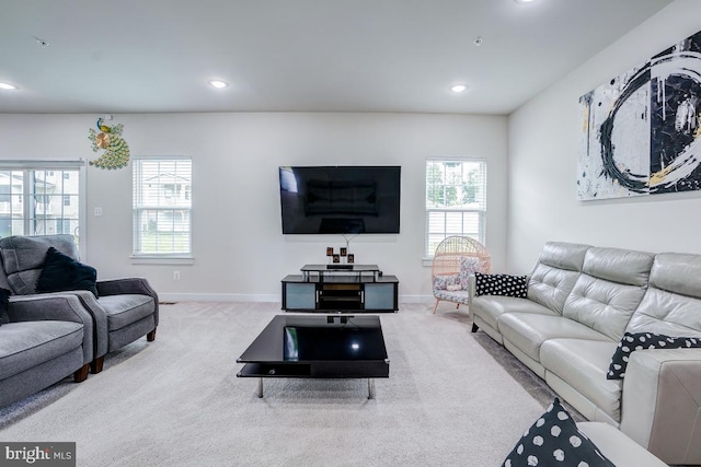 4801 Railway Cir, Monrovia, MD 21770 - carpeted living area featuring baseboards and recessed lighting