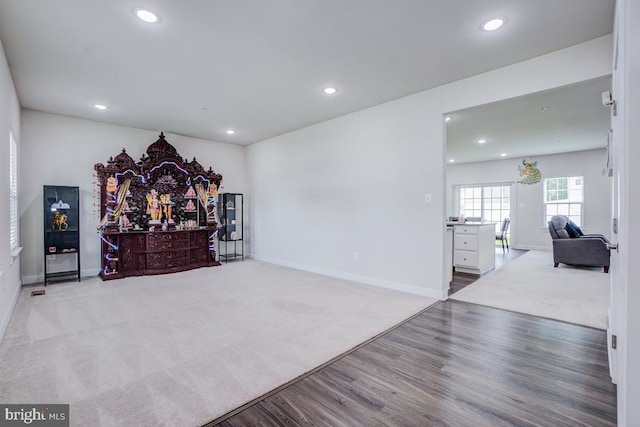 4801 Railway Cir, Monrovia, MD 21770 - unfurnished living room with recessed lighting, baseboards, and wood finished floors